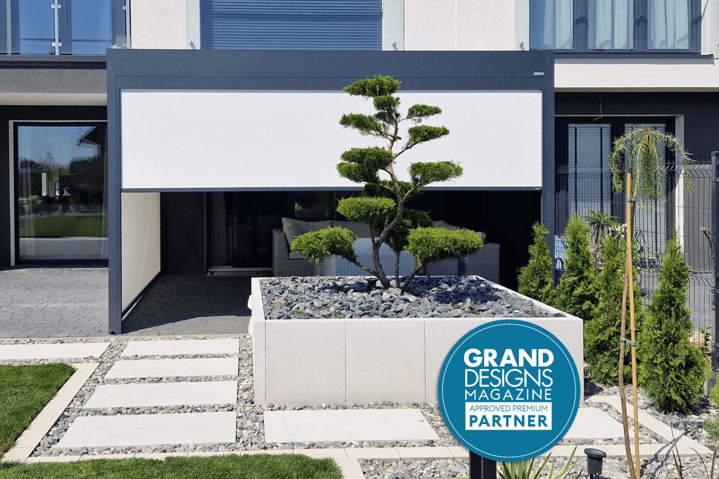 Cubic-4m-x-4m-3-v2 4m x 4m Square Free Standing Cubic Retractable Roof Pergola