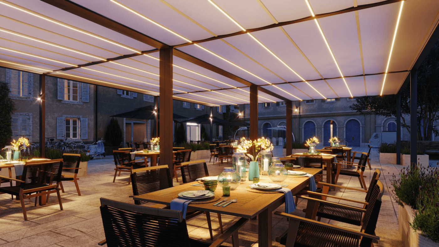 7m x 6m Cubic Retractable Roof Pergola