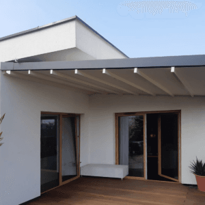 4m x 3m Rectangular Wall Mounted Elegancy Retractable Roof Pergola