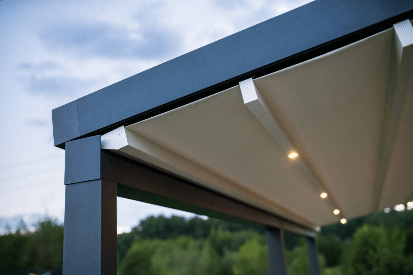5m x 3m Rectangular Wall Mounted Elegancy Retractable Roof Pergola