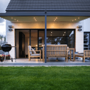 5m x 3m Rectangular Wall Mounted Elegancy Retractable Roof Pergola
