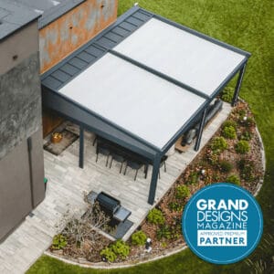 Elegancy-5m-x-5m-1-v2 5m x 5m Square Wall Mounted Elegancy Retractable Roof Pergola