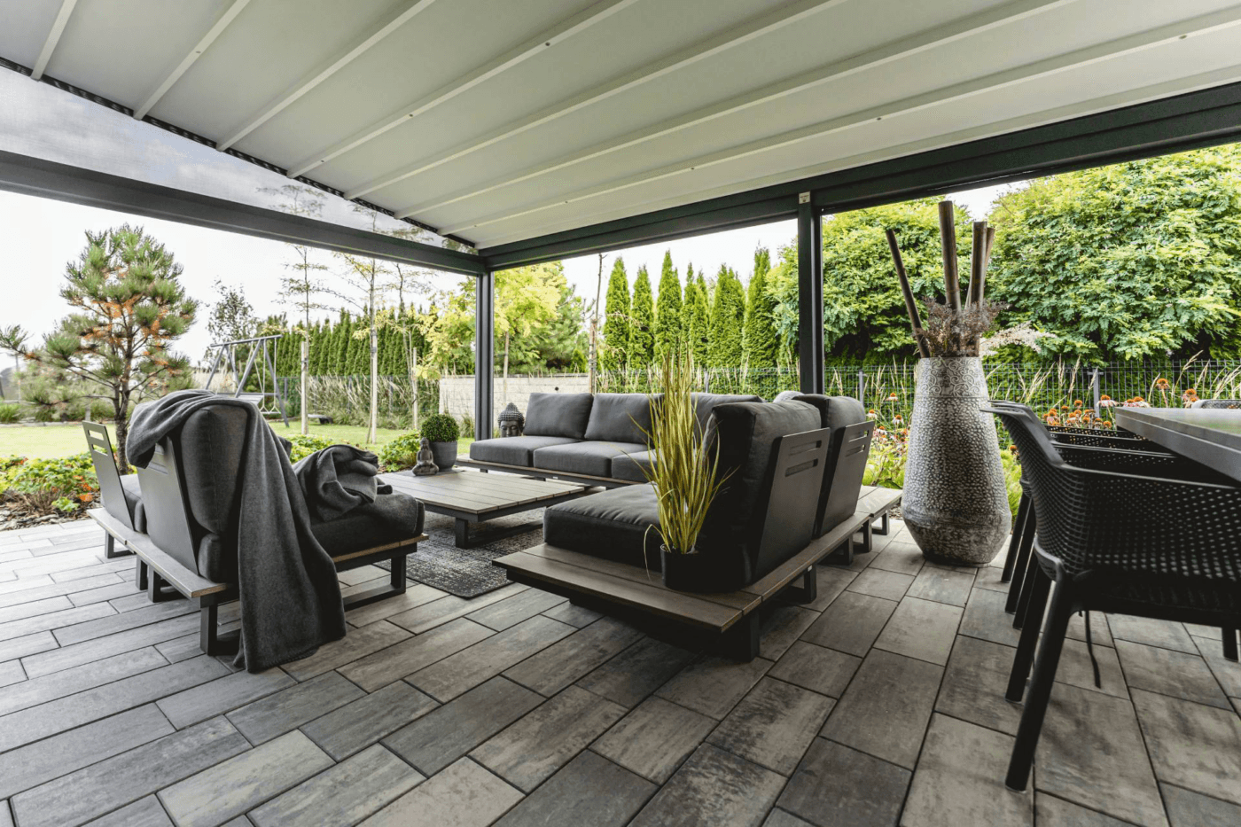 Elegancy 5m x 5m (2) 5m x 5m Square Wall Mounted Elegancy Retractable Roof Pergola
