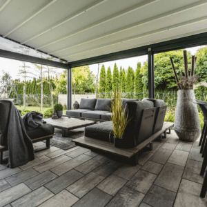Elegancy 5m x 5m (2) 5m x 5m Square Wall Mounted Elegancy Retractable Roof Pergola