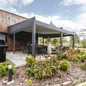 Elegancy 5m x 5m (3) 5m x 5m Square Wall Mounted Elegancy Retractable Roof Pergola