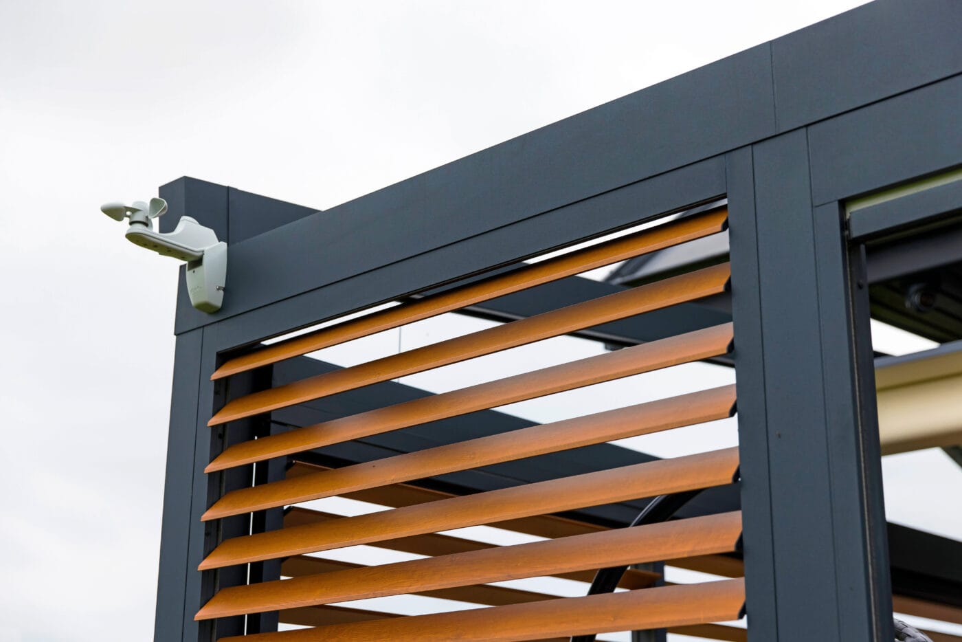 7m x 4m Rectangular Wall Mounted Elegancy Retractable Roof Pergola