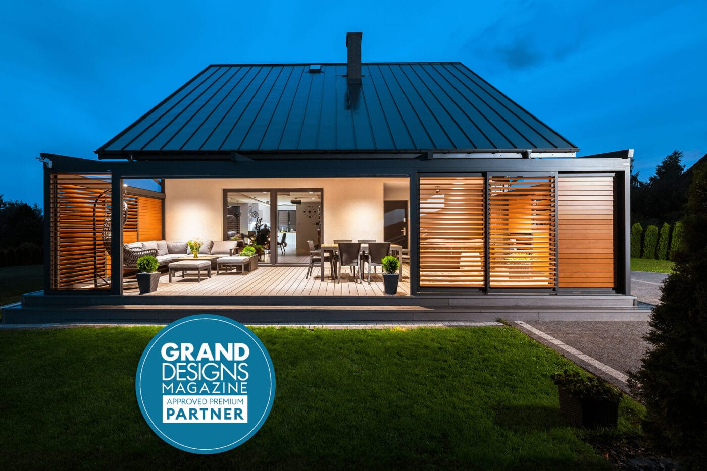 7m x 4m Rectangular Wall Mounted Elegancy Retractable Roof Pergola