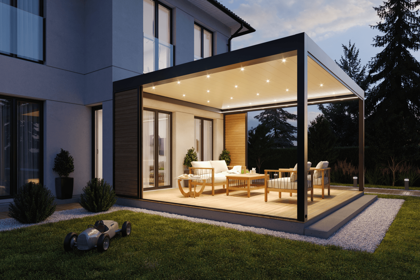 4m x 4m Square Free Standing Technic Pergola