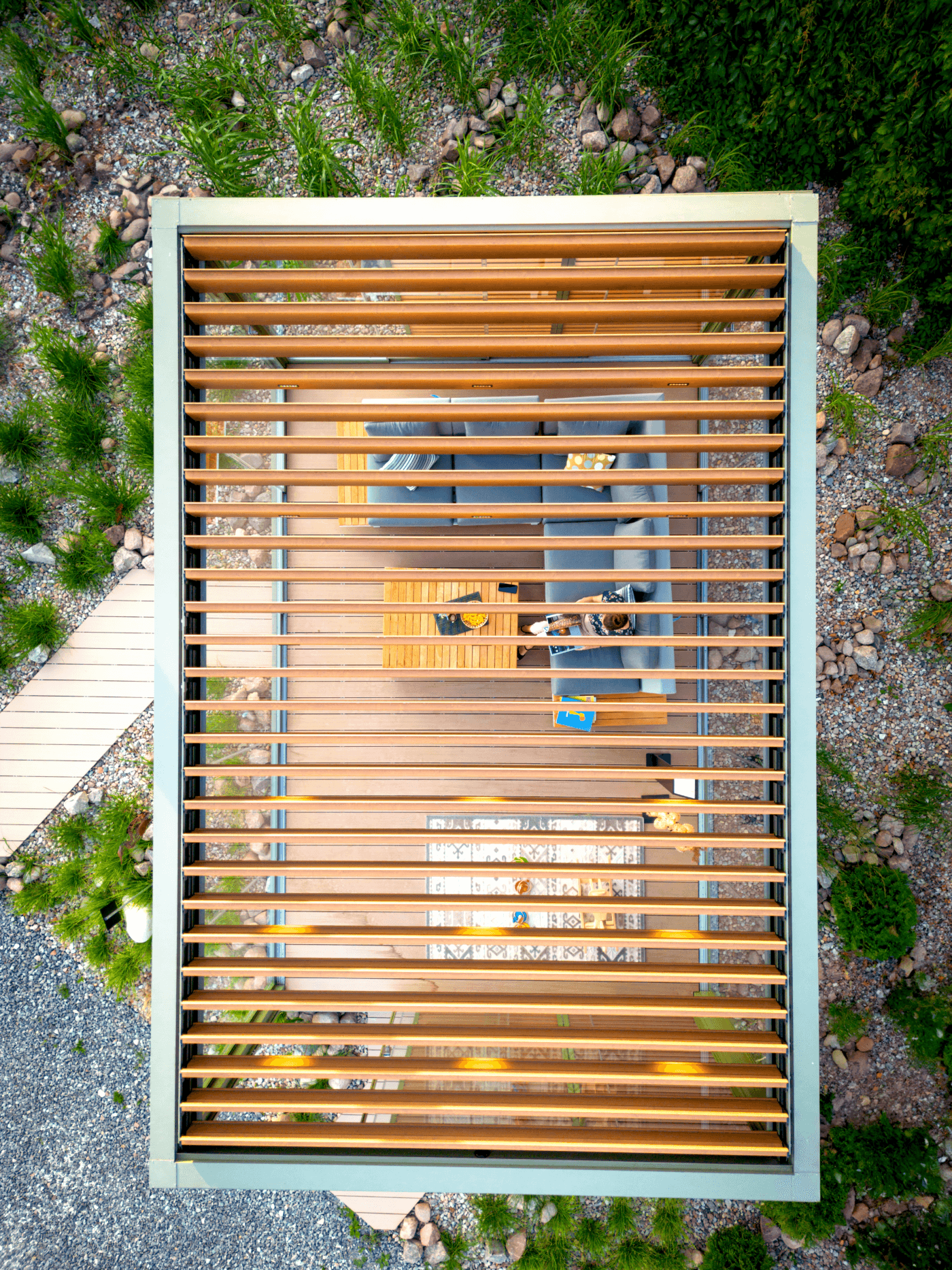 5m x 3m Rectangular Free Standing Technic Pergola