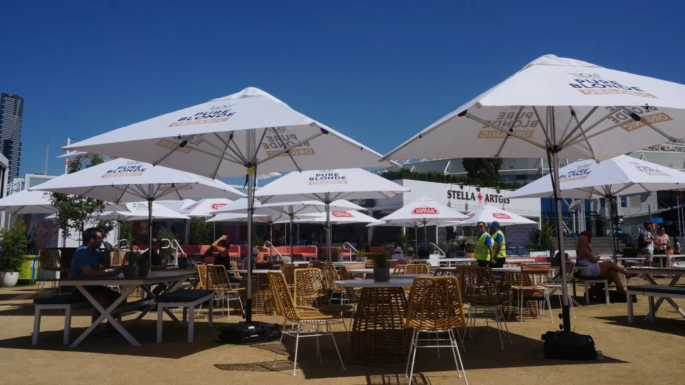 3m Printed Square Cafe Series – Aluminium Parasol
