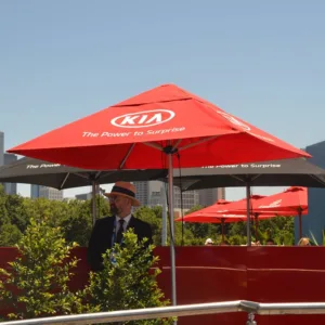 2m Printed Square Cafe Series – Aluminium Parasol