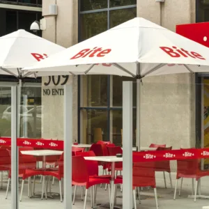 2m Printed Square Cafe Series – Aluminium Parasol